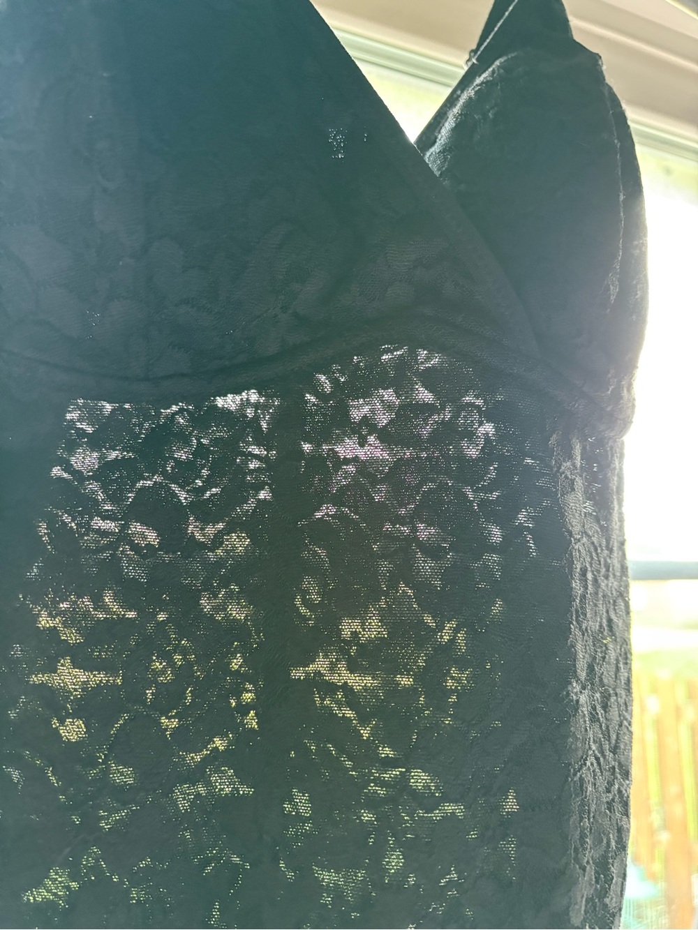 Black Lace One-Piece Bodysuit - Picture 7 of 13